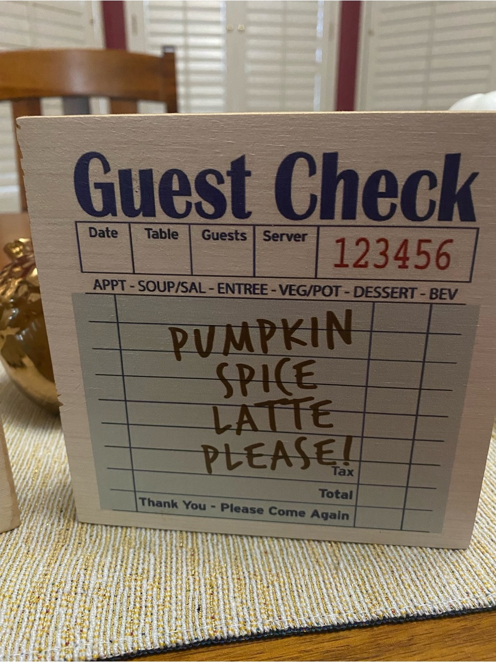Pumpkin Spice Wooden Sign. NWT